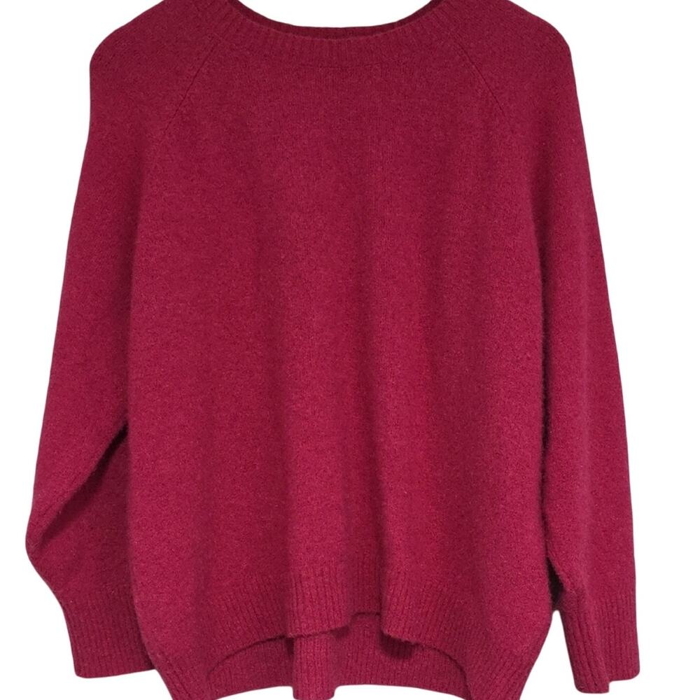 Old Navy Women's Sz M Pink Wool Blend Recycle Preppy Academia Crew Neck Sweater